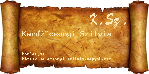 Karácsonyi Szilvia névjegykártya