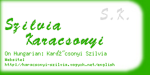 szilvia karacsonyi business card